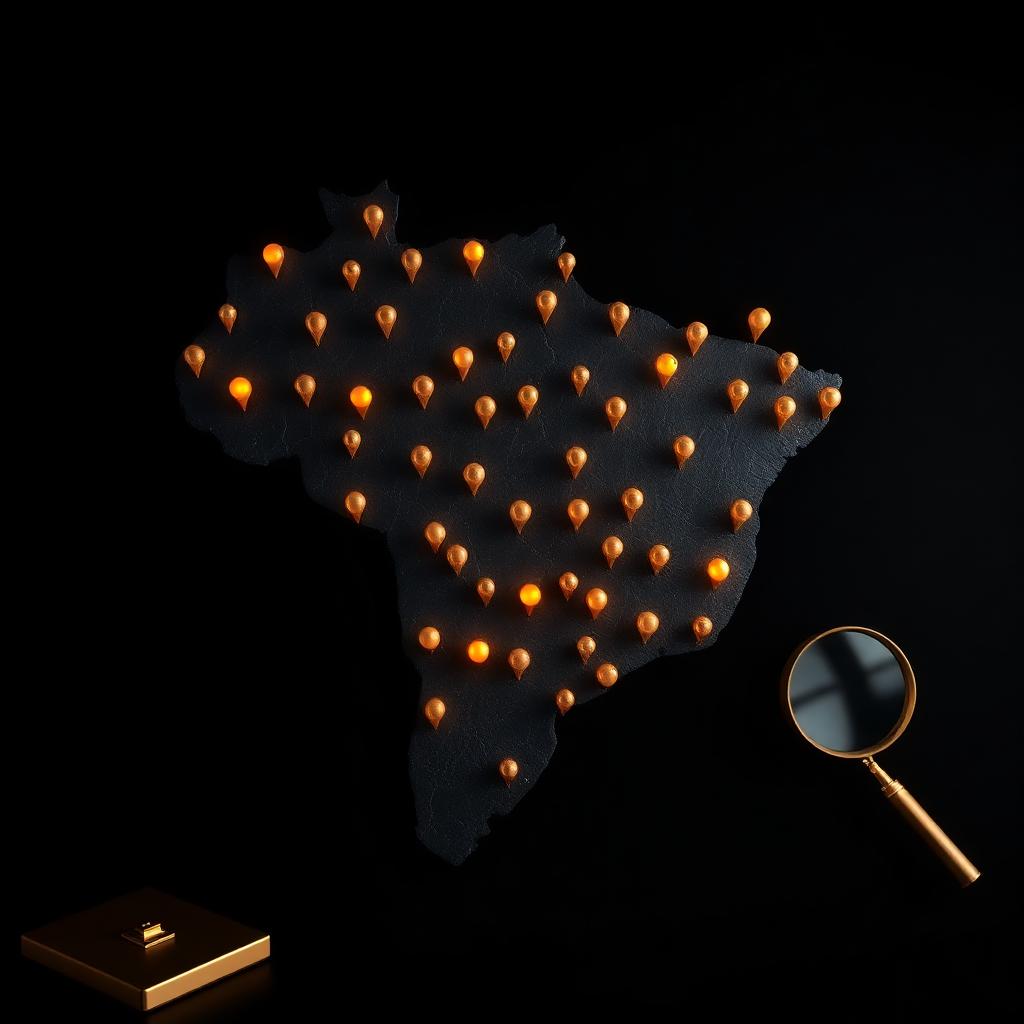Mapa do Brasil com engenheiros calculistas Master marcados em cada estado